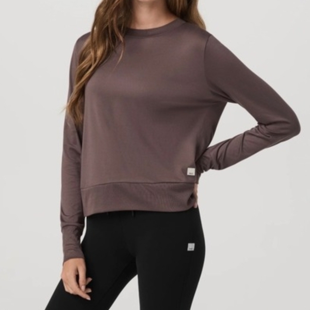 Vuori Daydream Brown Crewneck Long Sleeve Pullover Top Size XL
